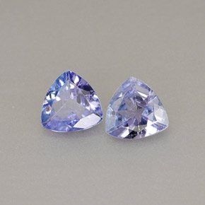 Gemme di Tanzanite Viola bluastro naturale da  ct, Taglio trillion, VS