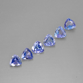 Gemme di Tanzanite Viola Blu naturale da  ct, Taglio trillion, VS