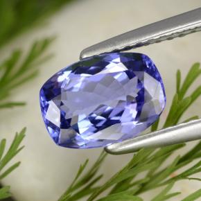 Tanzanite naturale blu da 1,76 ct, taglio a cuscino, VVS-VS