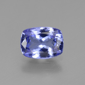 Tanzanite naturale blu da 1,25 ct, taglio a cuscino, VS