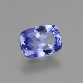 Tanzanite naturale blu da 1,25 ct, taglio a cuscino, VS