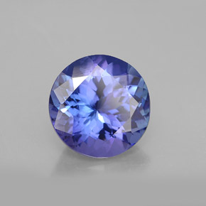 Tanzanite naturale blu da 4,67 ct, taglio rotondo, VVS