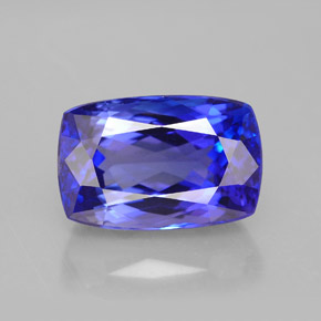 Tanzanite naturale blu da 7,21 ct, taglio a cuscino, VVS