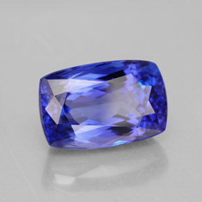 Tanzanite naturale blu da 7,21 ct, taglio a cuscino, VVS