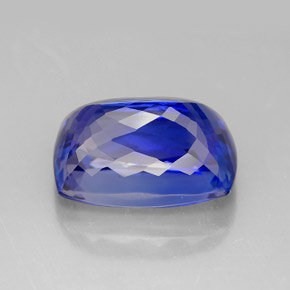 Tanzanite naturale blu da 7,21 ct, taglio a cuscino, VVS