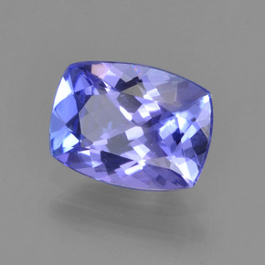 Tanzanite naturale blu da 1,39 ct, taglio a cuscino, VVS