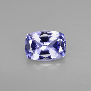 Tanzanite naturale viola da 0,93 ct, taglio a cuscino, VVS