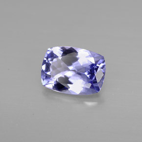 Tanzanite naturale viola da 0,93 ct, taglio a cuscino, VVS