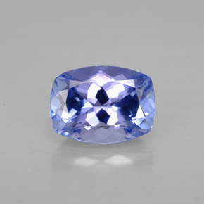 Tanzanite naturale blu da 1,29 ct, taglio a cuscino, VVS