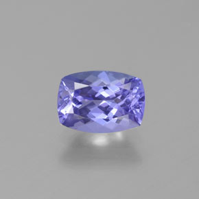 Tanzanite naturale viola da 0,96 ct, taglio a cuscino, VVS