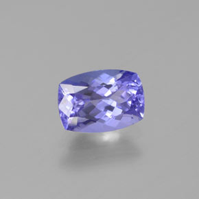 Tanzanite naturale viola da 0,96 ct, taglio a cuscino, VVS