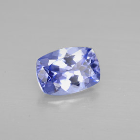 Tanzanite naturale viola da 0,93 ct, taglio a cuscino, VVS