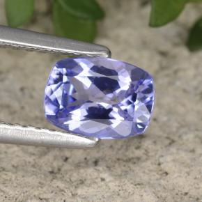Tanzanite naturale viola da 0,87 ct, taglio a cuscino, VVS