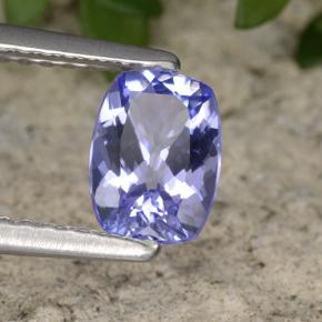 Tanzanite naturale viola da 0,87 ct, taglio a cuscino, VVS