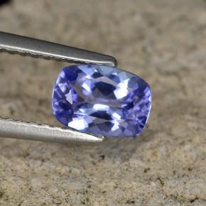 Tanzanite naturale viola da 0,84 ct, taglio a cuscino, VVS