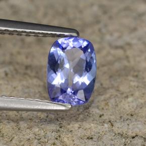 Tanzanite naturale viola da 0,84 ct, taglio a cuscino, VVS