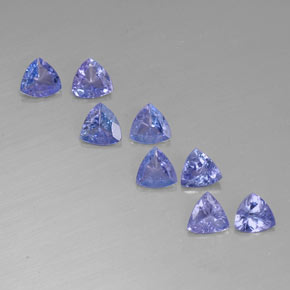 Tanzanite naturale blu da  ct, trillion, VVS-VS