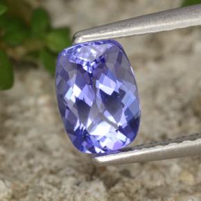 Tanzanite naturale blu da 0,90 ct, taglio a cuscino, VVS-VS