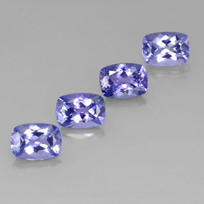 Tanzanite naturale blu da 4,17 ct, taglio a cuscino, VVS-VS