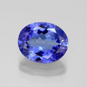 Tanzanite naturale blu da 2,84 ct, taglio ovale, IF