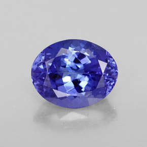 Tanzanite naturale blu da 2,61 ct, taglio ovale, VVS