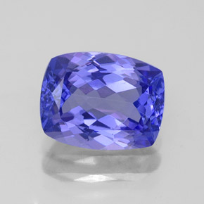 Tanzanite naturale blu da 2,36 ct, taglio a cuscino, VVS