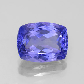 Tanzanite naturale blu da 2,36 ct, taglio a cuscino, VVS
