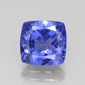 Tanzanite naturale blu da 2,40 ct, taglio a cuscino, IF