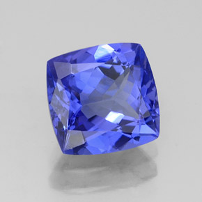 Tanzanite naturale blu da 2,40 ct, taglio a cuscino, IF