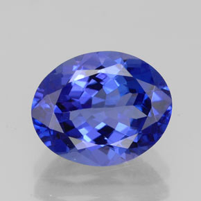 Tanzanite naturale blu da 2,92 ct, taglio ovale, IF