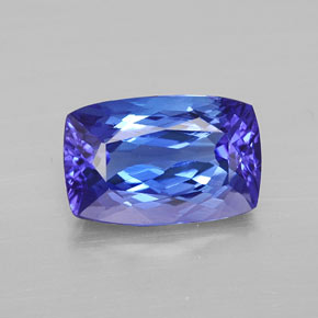 Tanzanite naturale blu da 3,38 ct, taglio a cuscino, VVS