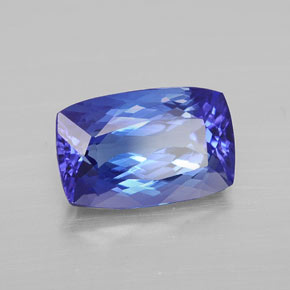 Tanzanite naturale blu da 3,38 ct, taglio a cuscino, VVS