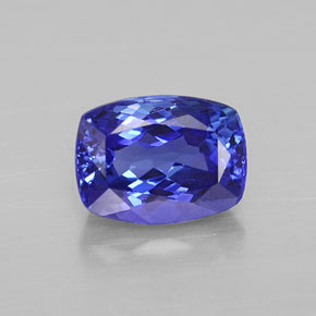 Tanzanite naturale blu da 1,82 ct, taglio a cuscino, VVS