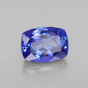 Tanzanite naturale blu da 1,82 ct, taglio a cuscino, VVS