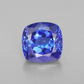 Tanzanite naturale blu da 2,44 ct, taglio a cuscino, VVS