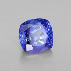 Tanzanite naturale blu da 2,44 ct, taglio a cuscino, VVS