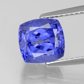 Tanzanite naturale blu da 3,13 ct, taglio a cuscino, VVS