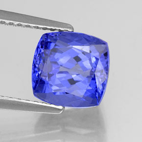 Tanzanite naturale blu da 3,13 ct, taglio a cuscino, VVS