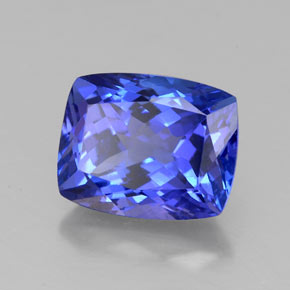 Tanzanite naturale blu da 2,82 ct, taglio a cuscino, VVS-VS