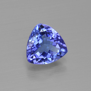 Tanzanite naturale blu da 1,84 ct, trillion, VVS