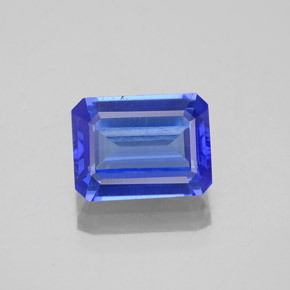 Tanzanite naturale blu da 1,63 ct, taglio smeraldo, VVS-VS