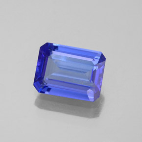 Tanzanite naturale blu da 1,63 ct, taglio smeraldo, VVS-VS