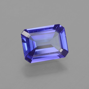 Tanzanite naturale blu da 1,79 ct, taglio smeraldo, VS