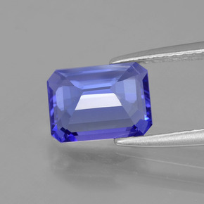 Tanzanite naturale blu da 1,79 ct, taglio smeraldo, VS