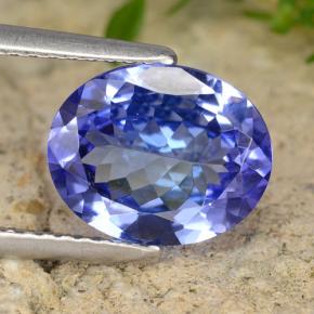Tanzanite naturale blu da 2,56 ct, taglio ovale, VVS-VS