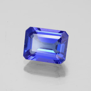 Tanzanite naturale blu da 1,77 ct, taglio smeraldo, VS
