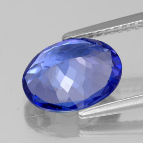 Tanzanite naturale blu da 2,66 ct, taglio ovale, VVS