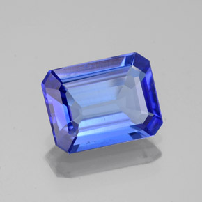 Tanzanite naturale blu da 2,02 ct, taglio smeraldo, VS