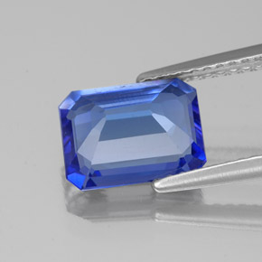 Tanzanite naturale blu da 2,02 ct, taglio smeraldo, VS