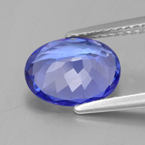 Tanzanite naturale blu da 2,16 ct, taglio ovale, VVS-VS